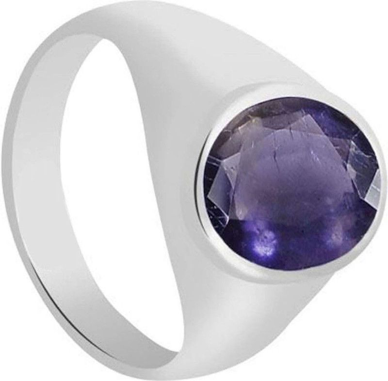 Natural Certified Neeli (Iolite) 10.25 Ratti or 9.5 Carat 92.5 Sterling Silver Sterling Silver Ring