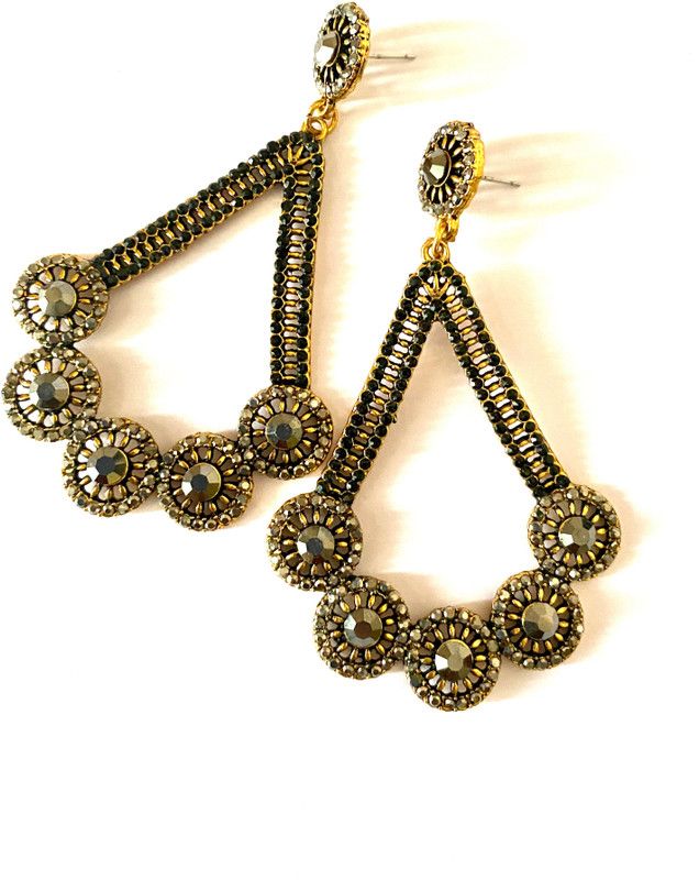Black golden earrings Alloy Drops & Danglers