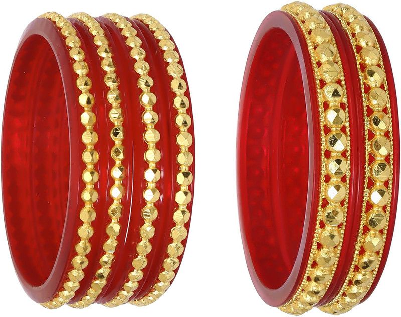 Plastic Gold-plated Bangle Set  (Pack of 6)