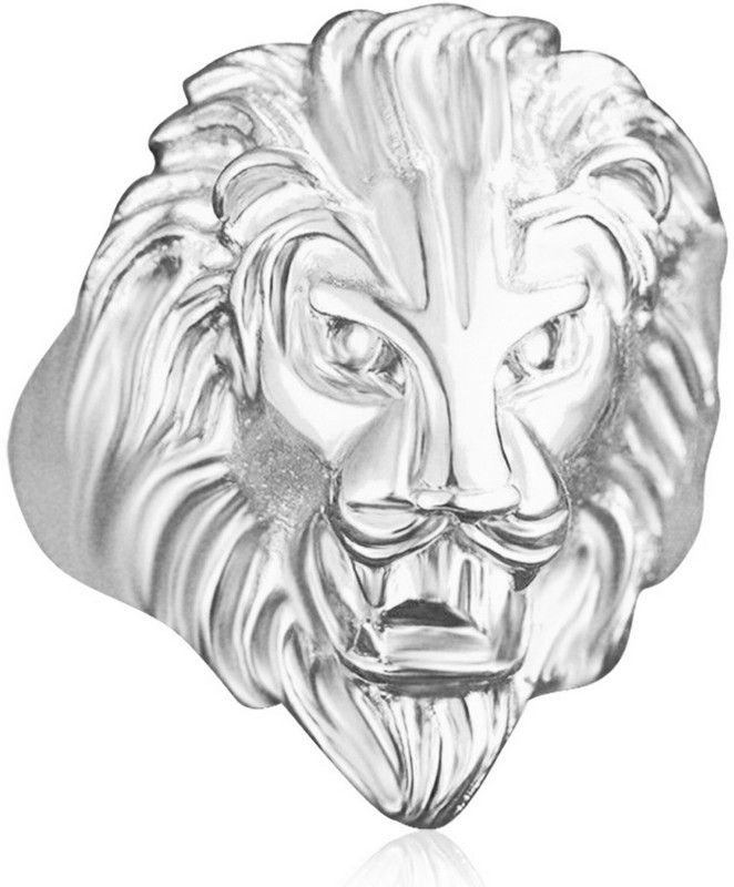 Lion Ring for Men and Boys Alloy Rhodium Plated Ring
