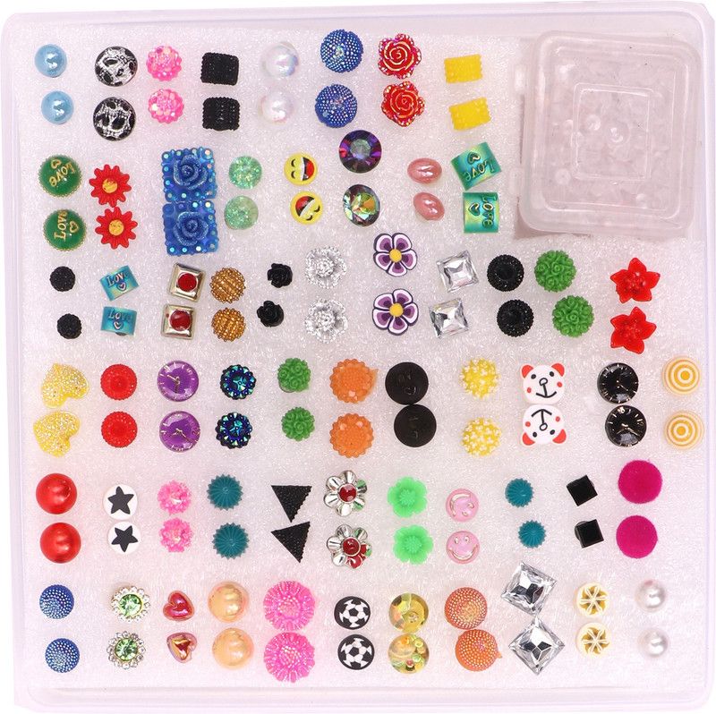 Stud earring Pack of 60 Earring Set Artificial Jewellery for Girls Stud Earrings for Women Birthday Gift For Girls Plastic Stud Earring
