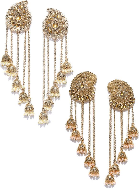 Combo of 2 Bollywood Inspired Metal Drops & Danglers