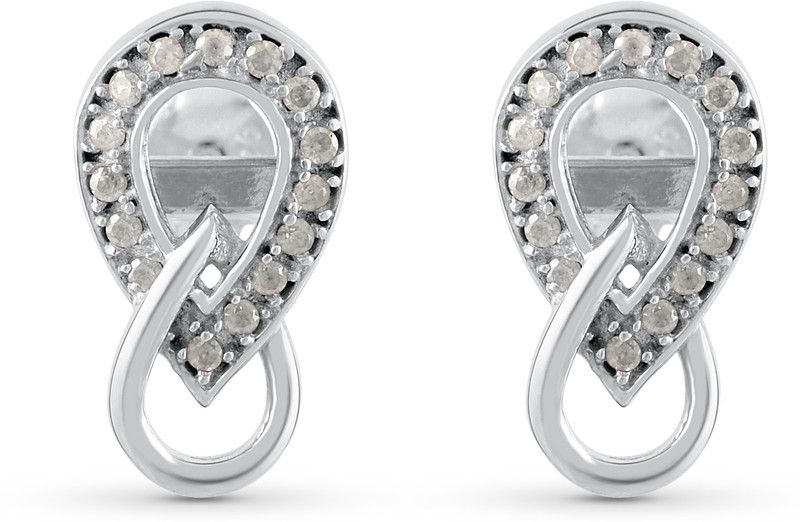 Gem O Sparkle 925 Strling Silver Pearl Silver Plated Stud Earring Silver Stud Earring