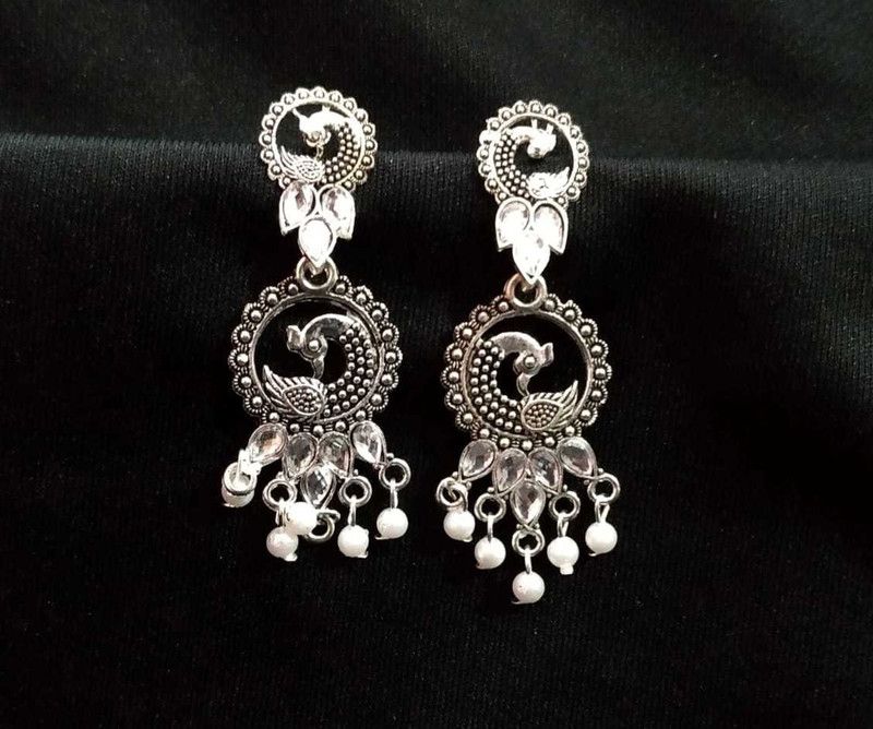 Ear_Silver_Peacock2 Silver Jhumki Earring
