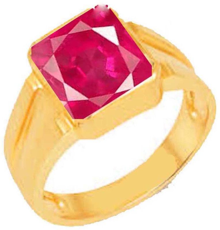 Natural Ruby (Manik) Square Gemstone 7.25 Ratti or 6.60 Carat for Male & Female Panchdhatu ring Alloy Ring