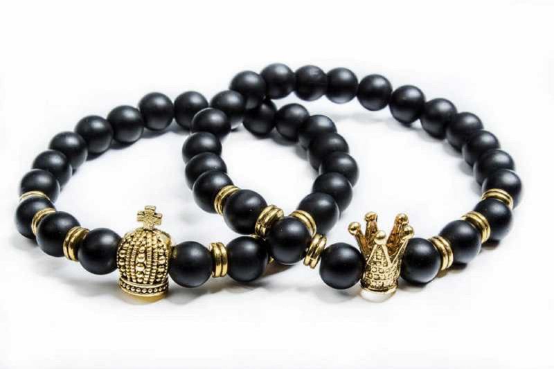 Brass Agate Bracelet Set  (Pack of 2)