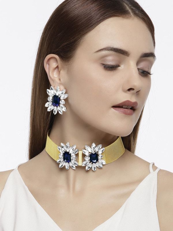 Zinc Gold-plated Multicolor Jewel Set  (Pack of 1)