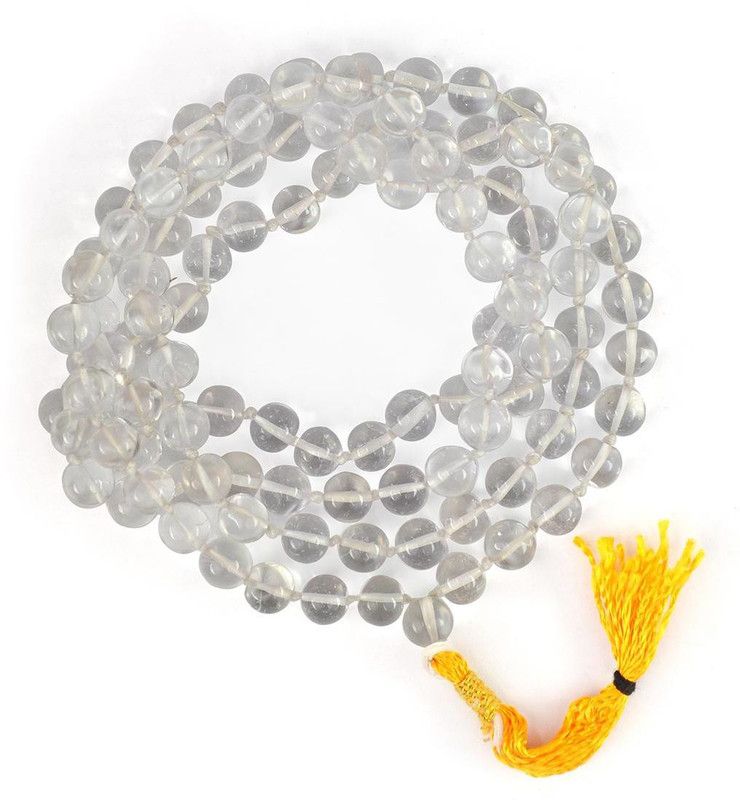 AAA- Clear Quartz Mala Natural Crystal Mala Stone Mala Stone Necklace Jap Mala 8 mm Round 108 Beads Mala Crystal Necklace Fashion Jewelry For Reiki Healing Crystal Healing 32 inch Approx Beads, Crystal, Quartz Crystal Chain