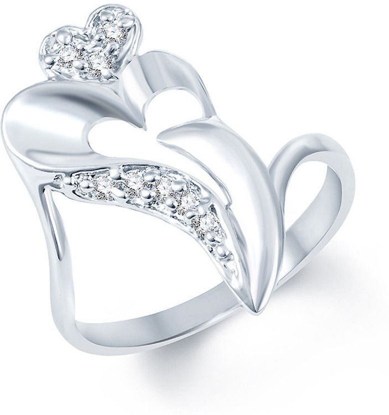Estonish Alloy Cubic Zirconia Rhodium Plated Ring