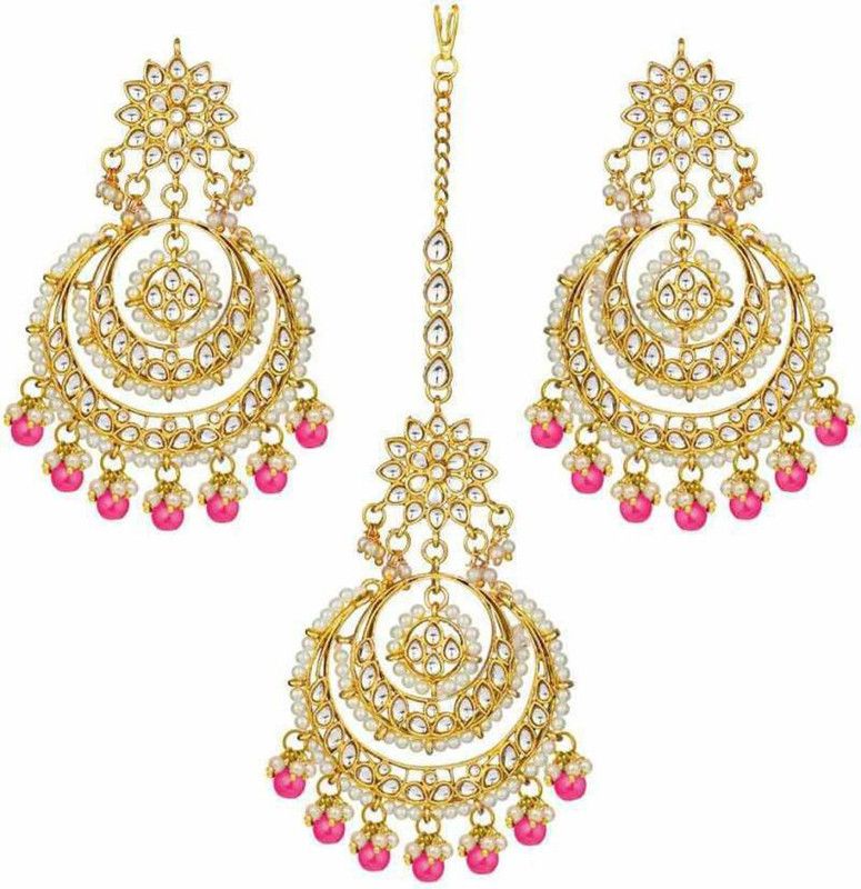 Ethnic Zinc Chandbali Earring Beads Brass Chandbali Earring
