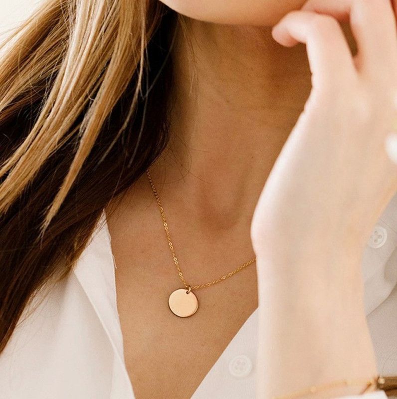 Womens Golden Coin Necklace Alloy Necklace