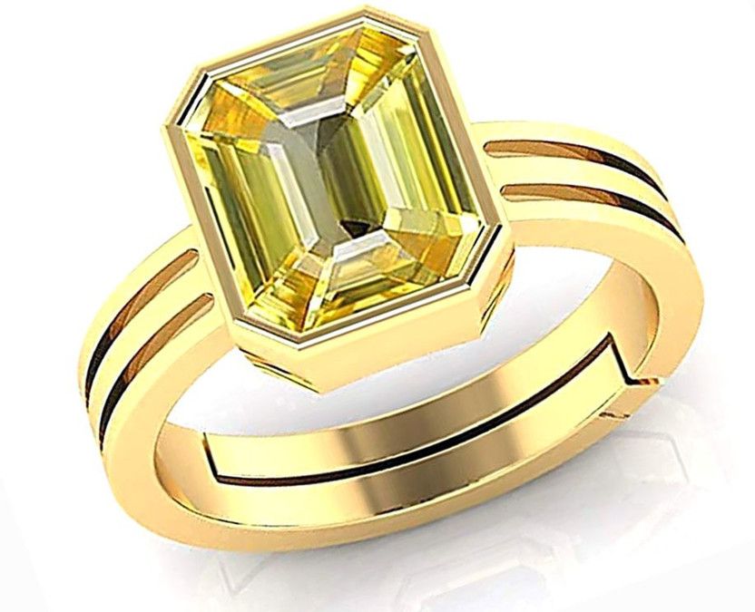 Certified 5.25 Pukharaj Panchdhatu Alloy Ruby Ring