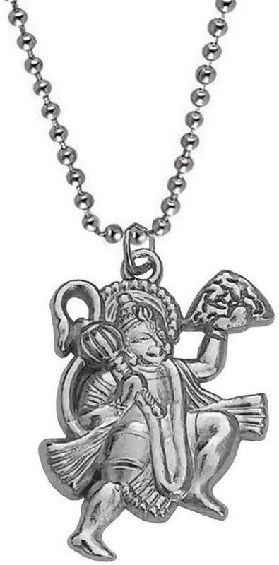 Shiv Hari Pawan Putra Hanuman Bajrangbali Pendant ShreePn039 Rhodium Stainless Steel Pendant Set