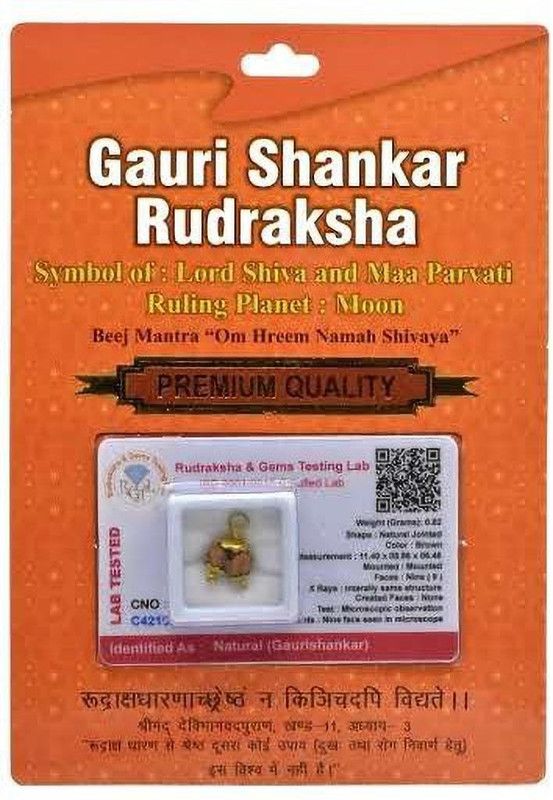 Gauri Shankar Rudraksha Original Certified (Brown) Wood Necklace