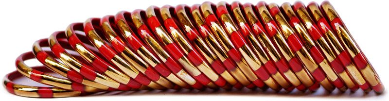 Glass Gold-plated Bangle Set  (Pack of 24)