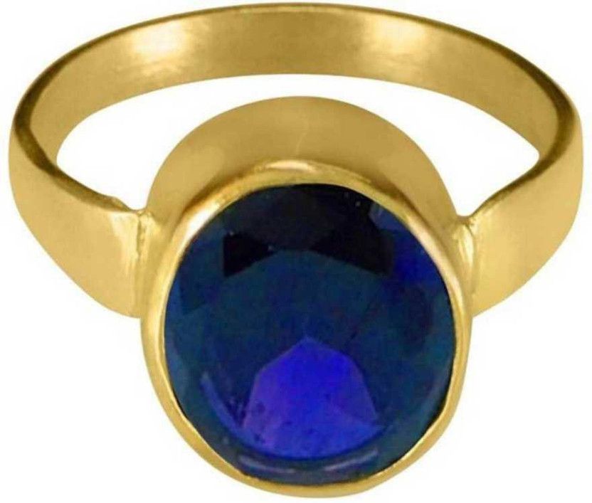 Gemstones Ring 6.25 Ratti Blue Sapphire /Neelam Natural Panch Dhatu Adjustable Ring Stone Sapphire Ring Brass, Metal Gold Plated Ring