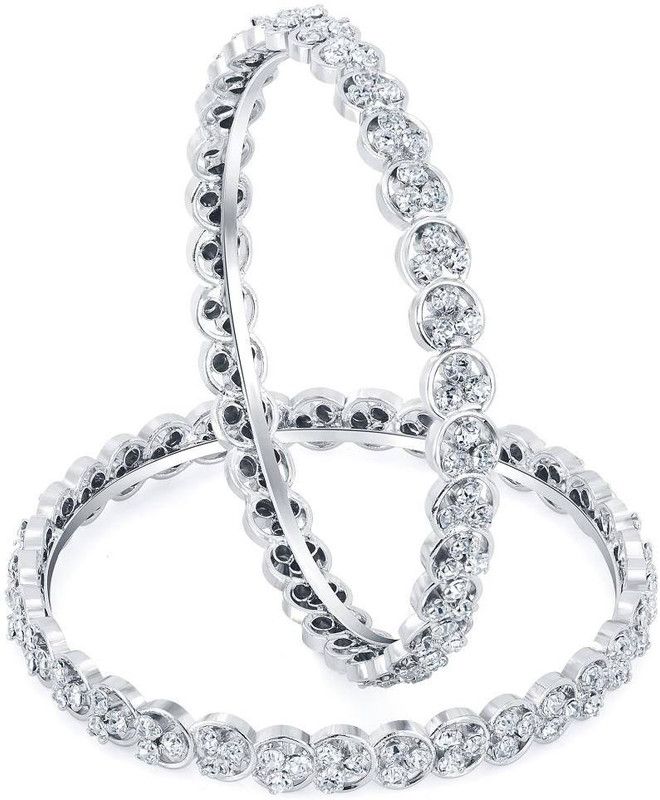 Alloy Rhodium Bangle Set  (Pack of 2)