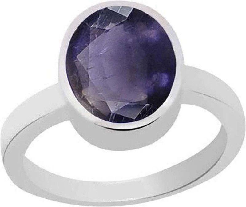 Natural Certified Neeli (Iolite) 5.25 Ratti or 4.8 Carat for Male & Female 92.5 Sterling Silver Sterling Silver Ring