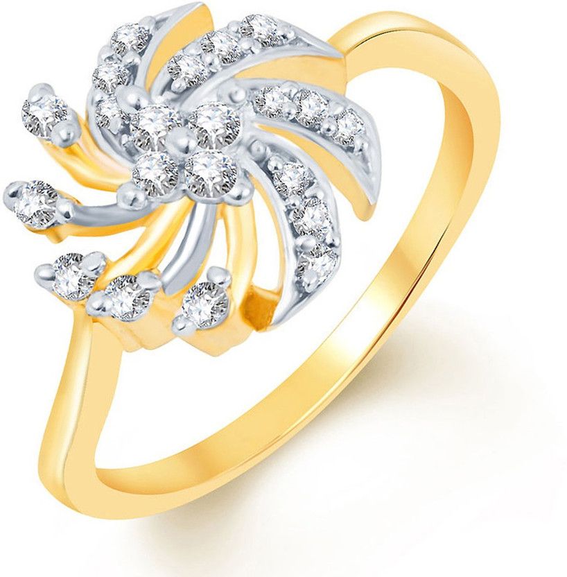 Exquitely Alloy Cubic Zirconia Rhodium, Gold Plated Ring