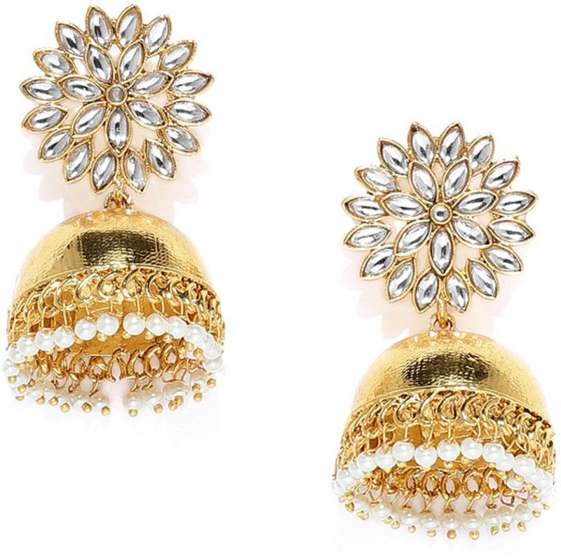 Kundan & Pearls Zinc Jhumki Earring