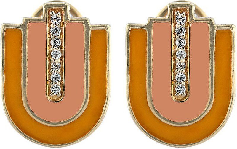 Stud Earrings Enamel Jewellery Gift For Her Birthday Anniversary Gift Cubic Zirconia Brass Stud Earring