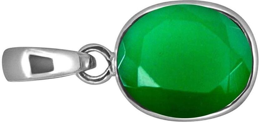10.25 Ratti 9.25 Carat Natural Emerald Panna Silver Plated Pendant Locket Rhodium Emerald Brass Pendant