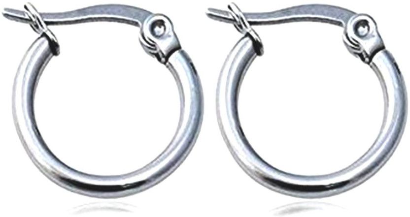 Jewellery Silver Bali Ear rings Stylish Unisex Earrings Earing for Mens Boys Girls-(2 PCS) Metal Hoop Earring