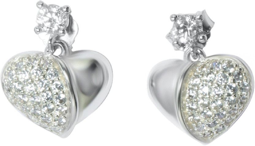 Open Heart -Earring Sterling Silver Drops & Danglers