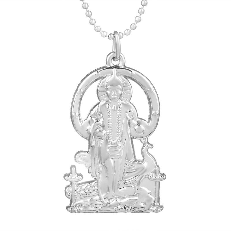 Brass Silverplated Kartikeya Sarvana Murugan pendant Hindu South India god Silver Brass Pendant