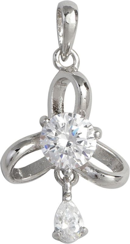 Tri-Petal Shine Rhodium Sterling Silver Pendant
