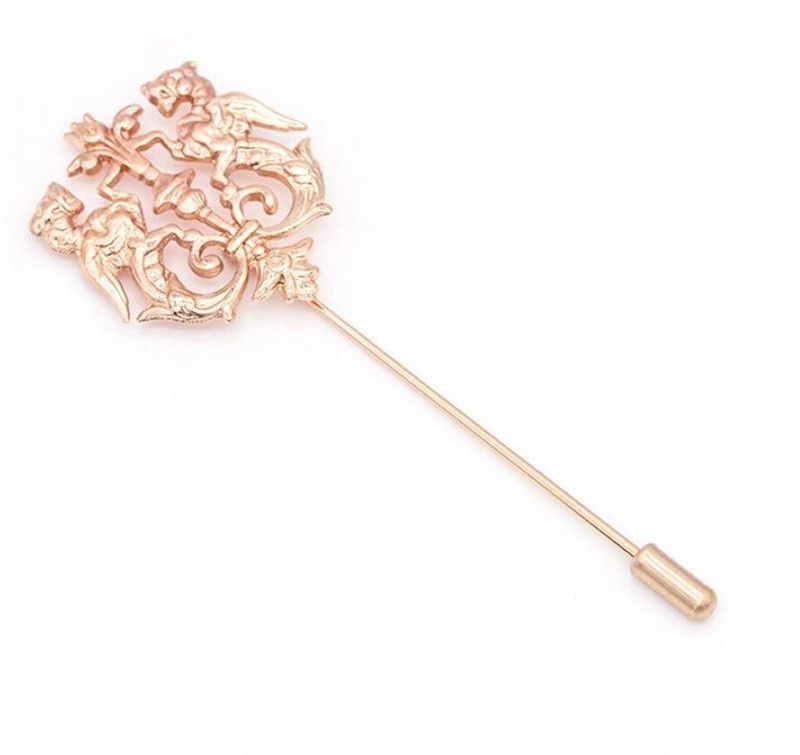 Digital Shoppy Fashion Retro Men's Jewelry Accessories Vintage Shape Suits Brooch Pin (GOLD) Brooch  (Gold)