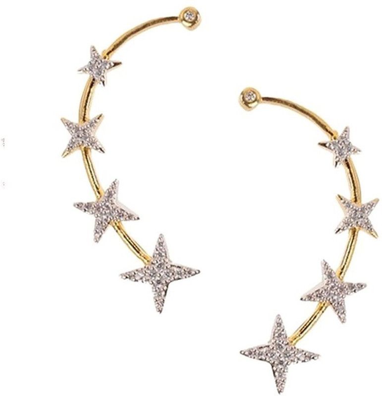 1 earring pair Diamond Alloy Cuff Earring