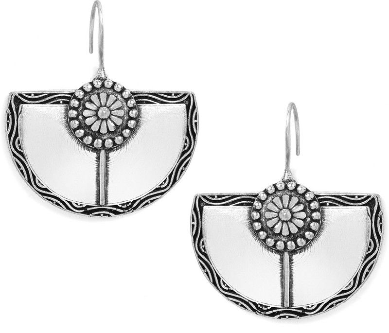 Rubans Oxidised Silver Plated Handcrafted Drop Earrings Alloy Drops & Danglers