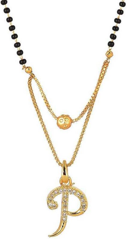 P Letter alphabet (M) Alloy Mangalsutra