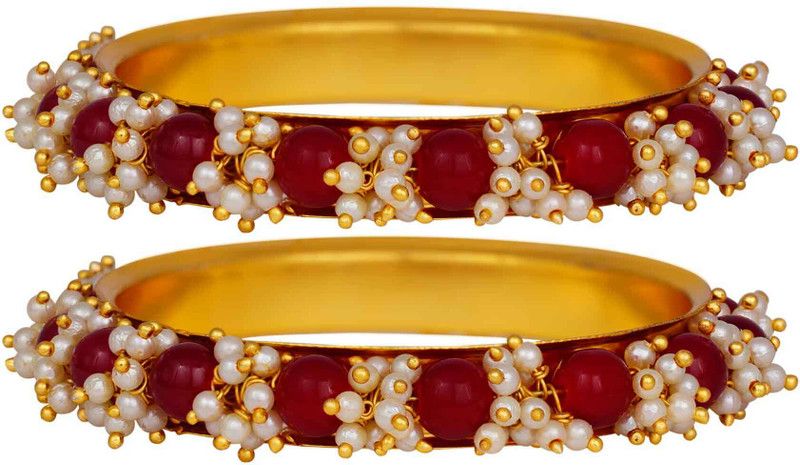 Glass Gold-plated Bangle  (Pack of 2)