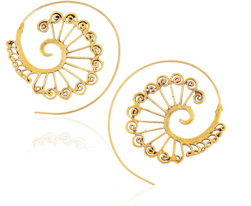 Peacock Swirl Brass Drops & Danglers