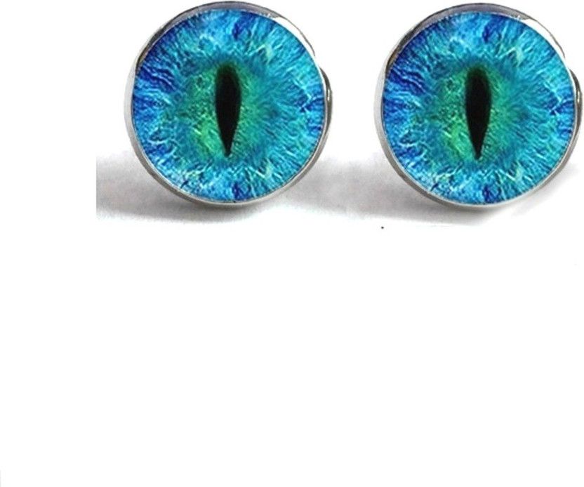 Blue Eye of Sauron Metal Stud Earring