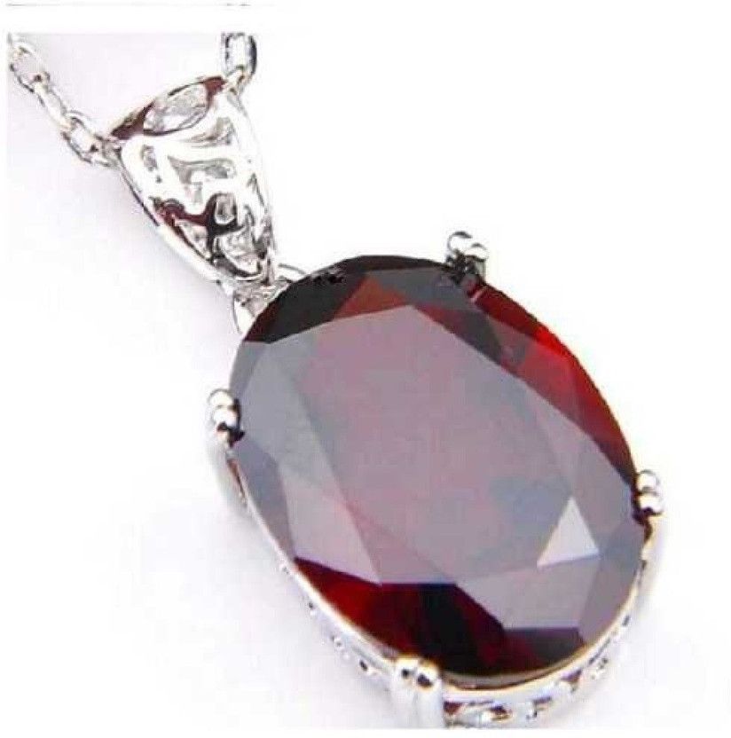 Silver Ruby Stone Pendant Silver Ruby Bronze Pendant