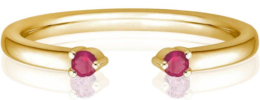 Sterling Silver Ruby Gold Plated Ring