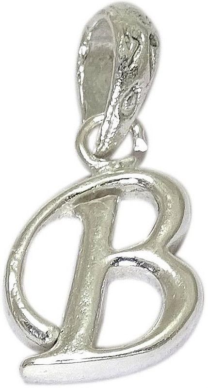 Silver Alphabet " B " Letters Initial Charm Pendant Silver Locket