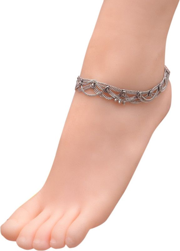 Saissa Oxidized Multi-Layer Metal Anklet  (Pack of 2)