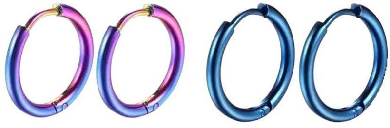 Hoop Earrings for Women Men- 316L Surgical Hypoallergenic Unisex (PACK OF 4PC) Metal Hoop Earring