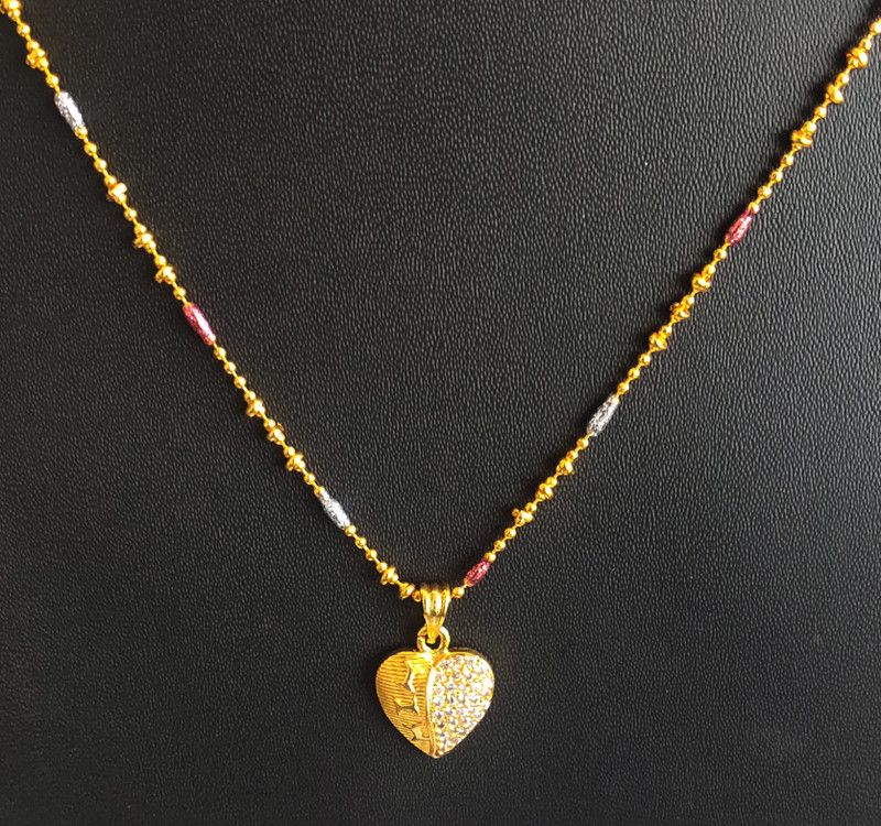 Latest Fashion American Diamond Heart Micro Gold Pendant Gold plated Diamond chain Gold-plated Cubic Zirconia Alloy