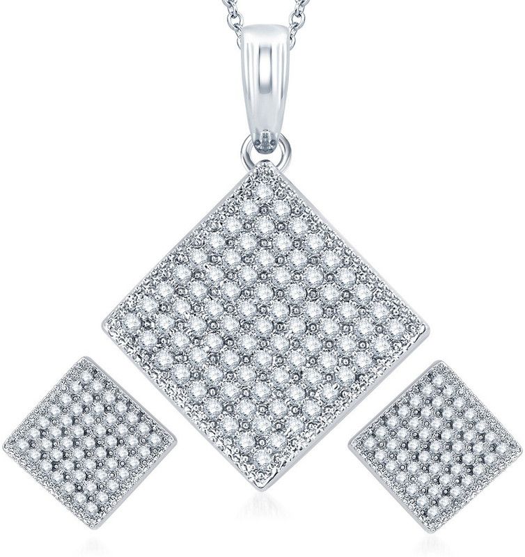 Alloy Rhodium White Jewel Set  (Pack of 1)