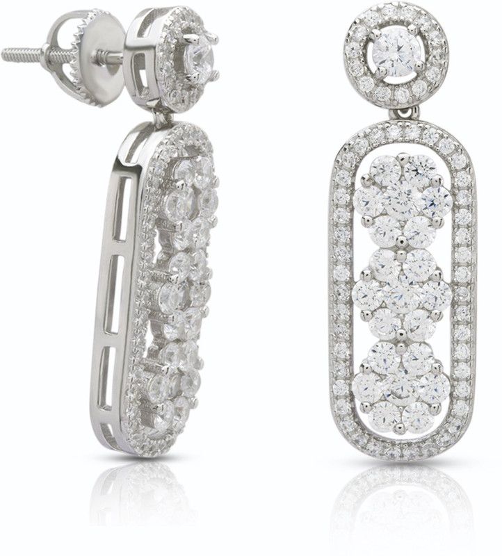 AMERICAN DIAMOAND Cubic Zirconia Sterling Silver Stud Earring