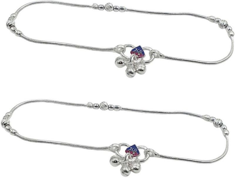 Sahiba Gems Sterling Silver Anklet  (Pack of 2)