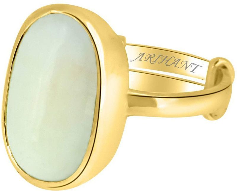 Ashtadhatu White Coral Ring Natural and Certified 5.25 Ratti Moonga Adjustable Ring with Coral Astrological Gemstone for Men and Women Stone Coral Gold Plated Ring