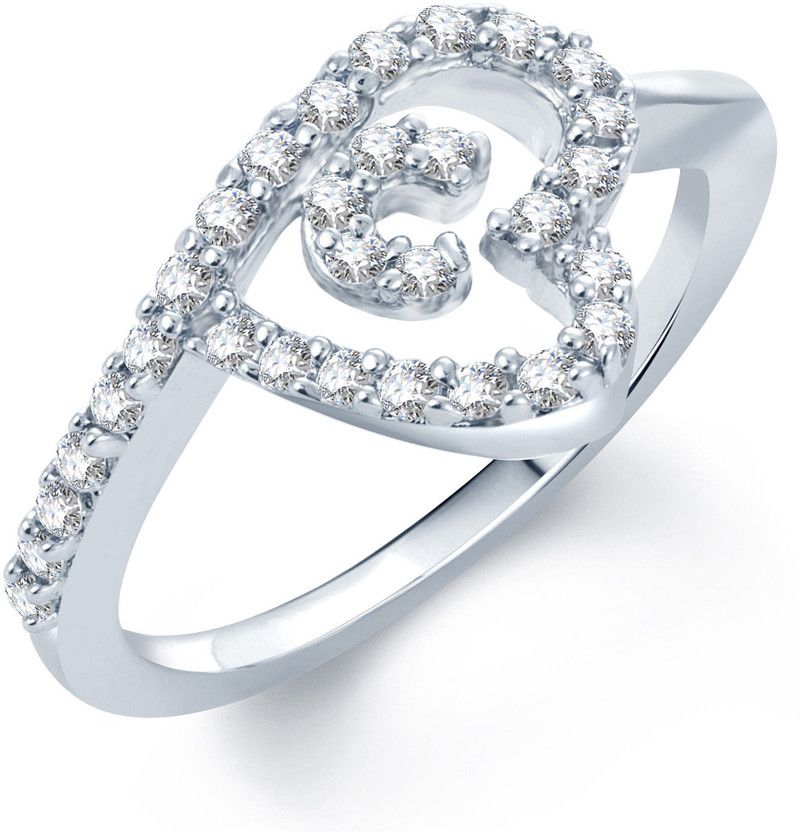 Marvelous Alloy Cubic Zirconia Rhodium Plated Ring