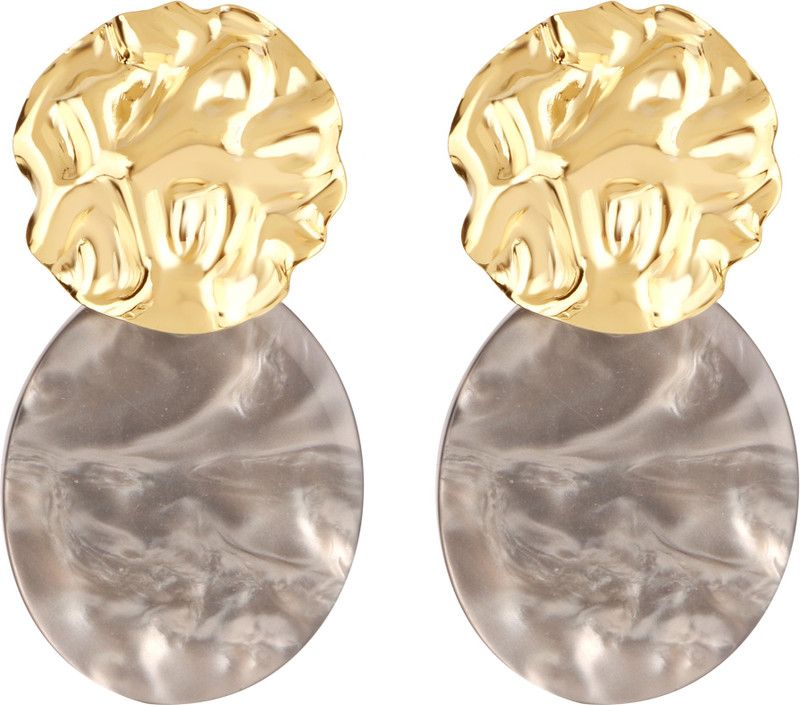 Contemporary White matte Drop earrings Beads Metal Drops & Danglers