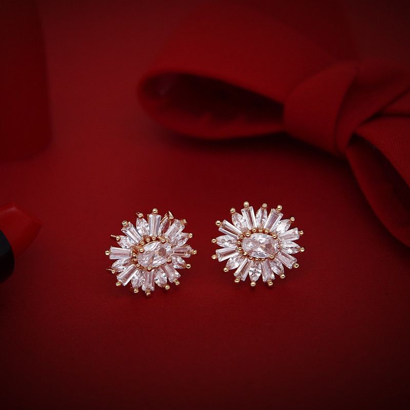 Rose Gold Earrings Brass Stud Earring